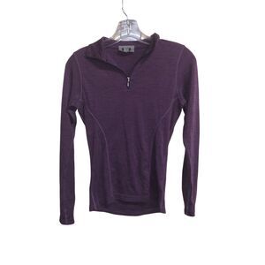 253. Smartwool long sleeve purple quarter zip size small
